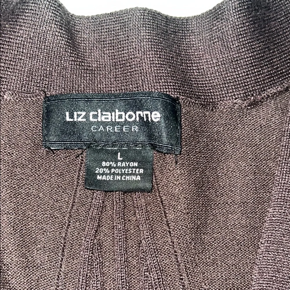 Liz Claiborne Women’s Brown Cardigan Sweater SZ L - Picture 2 of 7